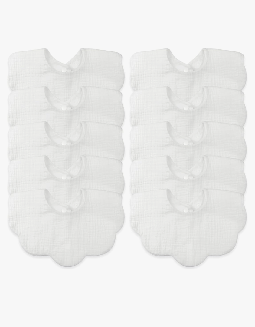 Baby Bibs Muslin Bibs for Baby Girl Boy for Drooling and Teething 10 Pack