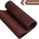 Shkira 12''X24'' Genuine Dark Brown Leather Sheets for Crafts - Tooling Leather Square - 2.0MM Thick Genuine Top Full Grain Oil Tan - Thick Cowhide Pieces Square