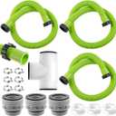 3 Pack 1.5''x59'' 29060e Flexible Pool Filter Pump Hose Kit for Above Ground Pool, with 1.5'' 3-way Connector, 3 4560 Conversion Adapters 40mm to 1.5'' for Sand Filter Saltwater(Green)