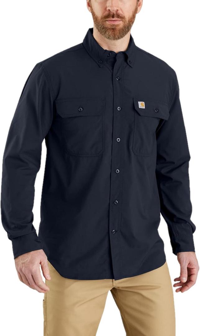 Carhartt Men's Force Relaxed Fit Lightweight Long-Sleeve Shirt, Navy, Small