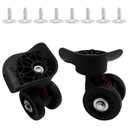 Luggage Wheels Replacement Kit, Suitcase Wheels Replacement with Screws, 360 Rotation Spinner Wheel, Mute Double Row Swivel Wheel for Luggage Suitcase Trolley (Black, 2PCS)