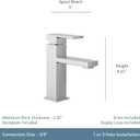 Moen Revyl Bronzed Gold One-Handle Single Hole Modern Bathroom Sink Faucet with Optional Deckplate and Spring Loaded Drain Assembly, 84771BZG