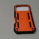 FNTCASE for iPhone 17 Pro Case: Military Grade Drop Proof Protection Mobile Cover with Kickstand | Matte Textured Rugged Shockproof TPU | Protective Sturdy iPhone 17 Pro Phone Cases 2025 - Orange