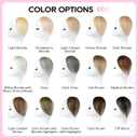 REECHO Human Hair Clip-in Hair Volumizer - 1PC 8 Inch Short Thick Hairpieces for Extra Volume, Easy Clip-in Wig for Thin & Fine Hair -Ash Brown