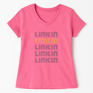 Womens Love Heart Linkin Tee Grunge Vintage Style  Linkin, Color Pink, Size M 