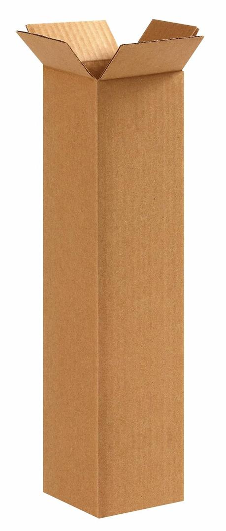 BOX USA Shipping Boxes Tall 4"L x 4"W x 16"H 25-Pack - Corrugated Cardboard Box for Moving, Mailing, Packing, Packaging and Storage