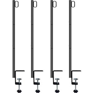 Deck String Light Poles 4 Pack 41" for Garden Backyard Deck Fence Railing EavesHanging Bird Feeders, Lanterns, Wind Chimes, Flower and Plant Baskets (4)