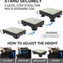 Adjustable Step Stool for Adults, Noctilucent Bed Step Stools, 600 LBS Capacity Safety Step Platform, Indoor and Outdoor Steps for Seniors, Non-Slip Stepping Stool Elderly Assistance at Night