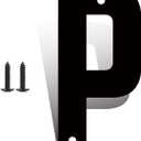 8 Inch Large Metal Letters, Metal House Letters, Modern Black House Address Letter for Outside, Outdoor Address Letter for Apartment Home Street Office Mailbox (P)