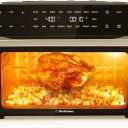 Beelicious 32QT Extra Large Air Fryer, 19-In-1 Air Fryer Toaster Oven Combo with Rotisserie and Dehydrator, Digital Convection Oven Countertop Airfryer Fit 13" Pizza, 6 Accessories, Brownish Black