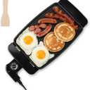 Small Electric Griddle, 10 Inch Mini Ceramic Non-Stick Electric Skillet with Adjustable Thermostat, 1200W Single Serve Grill for Breakfast, Cooking for Pancakes, Eggs, Sausage