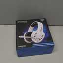 BENGOO Pro Gaming Headset for PS4 PS5 PC Xbox One Controller, Noise Cancelling Over Ear Headphones with Mic, LED Light, Bass Surround, Soft Memory Earmuffs for Laptop Mac - White