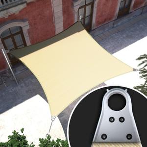 Royal Shade 16' x 24' Beige Rectangle Super Ring Sun Shade Sail Canopy, Heavy Duty Durable Structure, Reinforced Corners & Edges, 260 GSM Permeable Fabric (We Make Custom Size)