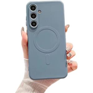 Magnetic Case for Galaxy A15 5G [Compatible with Magsafe] Liquid Silicone Slim Thin TPU Bumper Shockproof Full Camera Lens Protective Cover Phone Case for Samsung Galaxy A15 5G-Grey