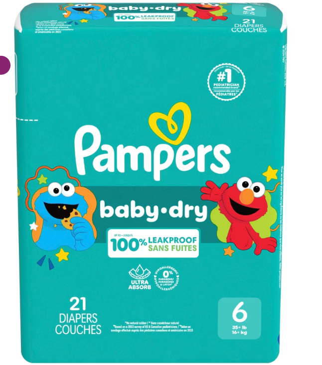 Pampers Diapers - Baby Dry - Size 1, 44 Count, Absorbent Disposable Infant Diaper 