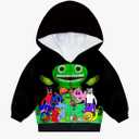 SHDEMY Boys Garten of Banban Hoodies Kids Cartoon Game Monster Zip Up Sweatshirt Horror Jacket Novelty Party Outfit 120