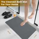Extra Large Stone Bath Mat, 30'' x 17'' Diatomaceous Earth Non-Slip Stone Shower Mat, Super Absorbent Diatomite Stone Mats for Bathroom Dark Grey XL Plex