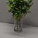 Zheart Fake Eucalyptus Stems in Glass Vase with Faux Water,14" Artificial Plants Eucalyptus Leaves for Shelf Desk Bathroom Farmhouse Room Coffee Table Home Decor (Sage Green)