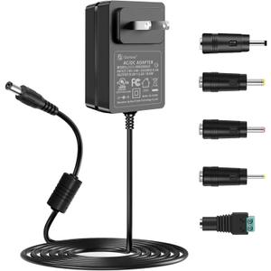 9V 2A Power Supply Adapter, UL Listed, 100V-240V AC to DC 9Volt, Compatible with 9V Devices 2A 1.5A 1A 0.5A 2000mA 1500mA 1000mA 500mA - Not for Battery Charging.