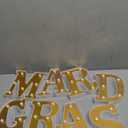 8Pcs Mardi Gras Light Up Letters, Mardi Gras LED Letters Lights, Battery Powered Marquee Light with Golden Mirror Surface for Mardi Gras Table Decorations Party - Mardi Gras Party Decor Table Centerpieces Wall Sign