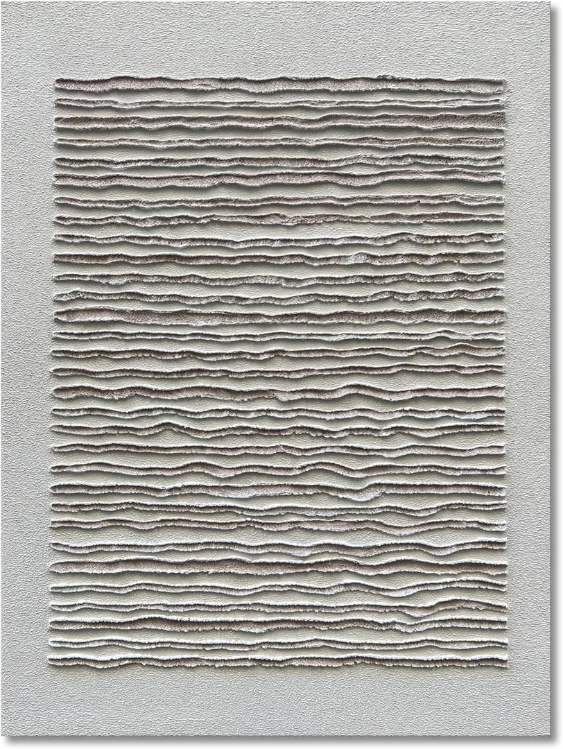 NANKAI Art White Texture Abstract Art Oil Painting Modern Minimalism Art Home Office Wall Deco Art 40x28 inches (Nkhb238)