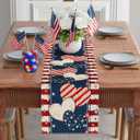 3 x 4th of July Table Runner Stripe Stars Heart Memorial Day Independence Day Patriotic America Table Decoration Home Kitchen Dining Indoor Holiday Farmhouse Decor 13x36 Inch