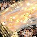 100 PCS Wedding Wands with Lights,Fairy Wands, LED Silk Fairy Wand with Bells for Wedding Send Off, New Year, Raves, Concert, Birthday