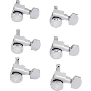 Fender Locking Tuners for Right-Handed Electric Guitar, Stratocaster and Telecaster Guitar Tuners, Polished Chrome, Set of 6