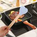 Hemoton 12Pcs Heart Shaped Silicone Spatula Set with Wooden Handles Non-Stick Cooking and Baking Utensils for Mixing Stirring and Serving in Kitchen