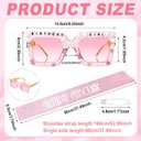 3 x Pink Birthday Princess Sash and Sunglasses for Women Birthday Girl Party Decoration Party Gifts