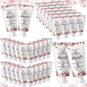 Heigble 50 Pack Valentine's Day Christian Hand Lotion Bulk Gifts for Women Christmas Stocking Stuffers Gifts Bible Mini Travel Hand Lotion for Women Church Appreciation(Christmas)