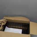 MSERCUOR Freezer Organizer Bins, 4 Pack Stackable Deep Chest Freezer Organizer Bins, Foldable Baskets with Handles, Black Storage Container Baskets for 5/ 7 Cu.FT Deep Freezer Sort Frozen Meats