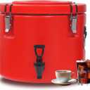 Insulated Beverage Dispenser Ice Chest Bucket,5 Gallon-Thermal Hot and Cold Drink Server Dispenser with 304 Stainless Steel Interior,Portable Cooler For Tea Coffee Water