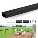 78"' Stainless Steel Handrail, 1 Pack Matte Black Handrail Cuttable Rectangular Top Rail with Nylon End Caps for Deck Stair Indoor Outdoor Cable Railing System(2"x1")