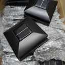 VOLISUN 4x4 Solar Post Cap Light 16pack,Solar Fence - Post Lights Outdoor Waterproof for Wooden/Vinyl Post, White Deck Post Cap Light Solar Powered with Warm White for Garden/Patio/Porch, Black