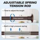 CorkLatta Bronze Shower Curtain Rod 31 to 68 Inch,1 Inch Diameter Adjustable Spring Tension Stainless Steel Telescoping Rod,Easy Install,No Rust