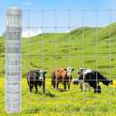 Farm Fence 5ft x 164ft Heavy Zinc Coating Cattle Fence,Galvanized Field Wire Fencing Deer Fence,Goat Fence,Hog Wire Fencing for Yard Livestock & Animals Protection (Silver)