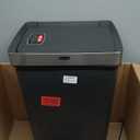 Rubbermaid Premier Series III Step-On Trash Can for Home and Kitchen, with Stainless Steel Rim, 12.4 Gallon, Charcoal, for Home/Kitchen/Garage/Apartment/Office