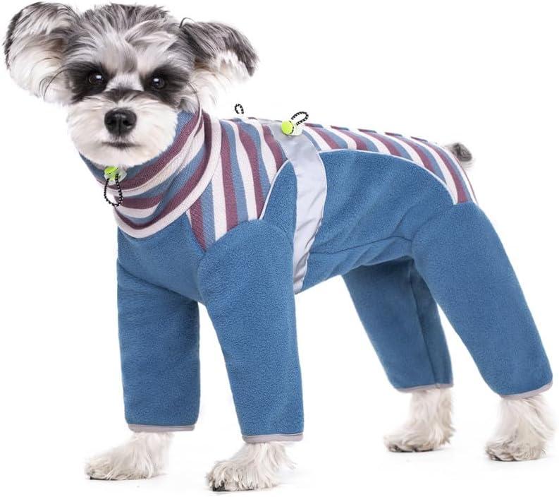 Dog Coats for Small Dogs, Warm Polar Fleece Dog Jacket, Winter Dog Coat Pullover, Small Dogs Winter Clothes, Dog Snow Jacket Onesie, Dog Vest for Small Medium Dogs, Cold Weather Dog Coat (Large, Blue)