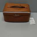 BOYATU Travel Makeup Bag Cosmetic Bags for Women: Large Capacity 3 Pcs Set Make up Bag with Compartments - Waterproof Vegan Leather Toiletry Organizer Bags with Handle (L08 Brown)