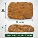 Low Profile Faux Rock Cover 30" W x 20" L x 3" H, Flat Fiberglass Landscape Rock for Well Caps, Septic Lids & Utility Concealment, Realistic Natural Texture, Natural Sandstone Brown