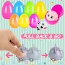 LovesTown 12 Pack Prefilled Easter Eggs with Cars Toys, for Egg Hunt Game, Kids Easter Basket Stuffers & Party Favors for Boys Girls Toddlers Princess Plastic Eggs Stuffed Animals Toys Inside