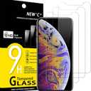 NEW'C 3 Pack Designed for iPhone 11 Pro Max and iPhone XS Max Screen Protector (6.5"), Enhanced Tempered Glass Protection, Case Friendly Scratch Resistant,Bubble-Free, Ultra Resistant Transparent