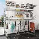 BOOSINY Over The Sink Dish Drying Rack, Extra Large Capacity Dish Drainer