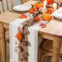 Fall Pumpkin Garland for Mantle Halloween Velvet Pumpkin Garland Autumn Harvest Hanging Decoration for Fireplace Mantel Porch Wall Centerpiece Thanksgiving Party Indoor 6ft(Brown)