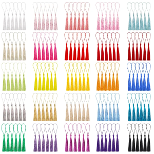 150 Pieces 13CM Bookmark Tassels Silky Craft Tassels for Jewelry Making, Bookmarks,Graduation DIY Projects, 25 Colors