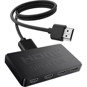 NEWCARE HDMI Splitter 1 in 4 Out Support Mirror 1 Source Screen to 4 HDM-I Display Devices(Not Extend), 4 Port Hdmi Splitters for 3D,1080P, UHD TV(Not Include HDMI Cable)