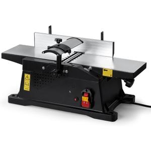 6-Inch Benchtop Jointer with 15 Amp Motor, 12000 RPM Cutting Speed, Adjustable Fence 90135, Up to 1/8" Depth, HSS Blades, Table Jointer To for Woodworking DIY