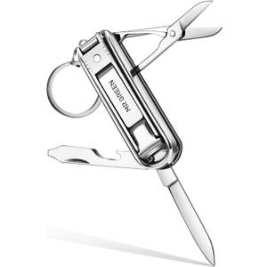 MR.GREEN Multifunctional Nail Clippers Stainless Steel Six Functions Nail Cutter Nail Files Small Knife Scissors (Small)