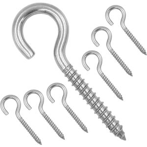 3.2 Inches 304 Stainless Steel Screw Eyes 6 Pack,Heavy Duty Screw in Hooks for Hammock Stand, Indoor Ceiling&Outdoor